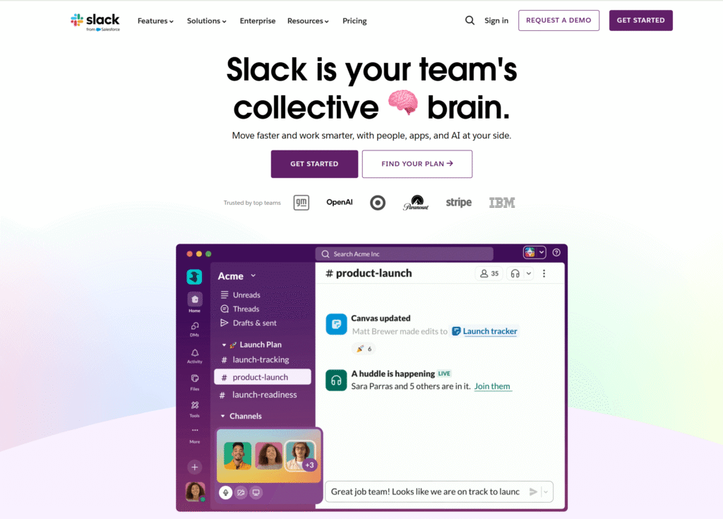 Screenshot of the Slack Trust Center page highlighting security, privacy, and compliance navigation.
