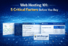 Featured image for Web Hosting 101 showing a bold checklist headline with hosting performance, status, pricing, and SSL visuals on a clean abstract tech background.